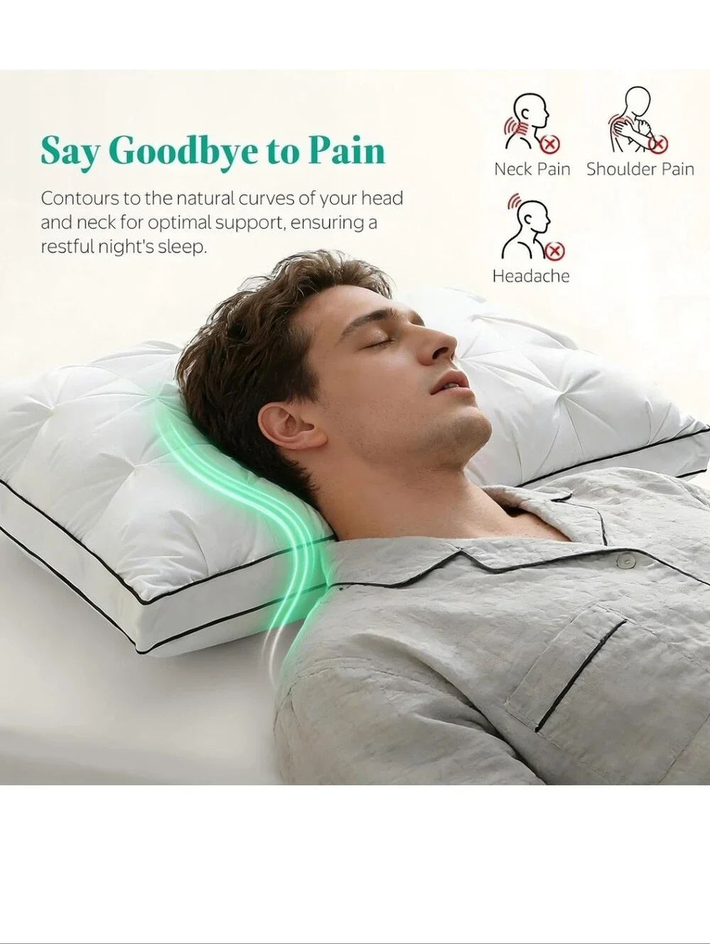 NIB Set of 2! Pinch-Pleat Down Hybrid Pillows KING  Size